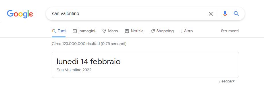 google risponde quando è san valentino