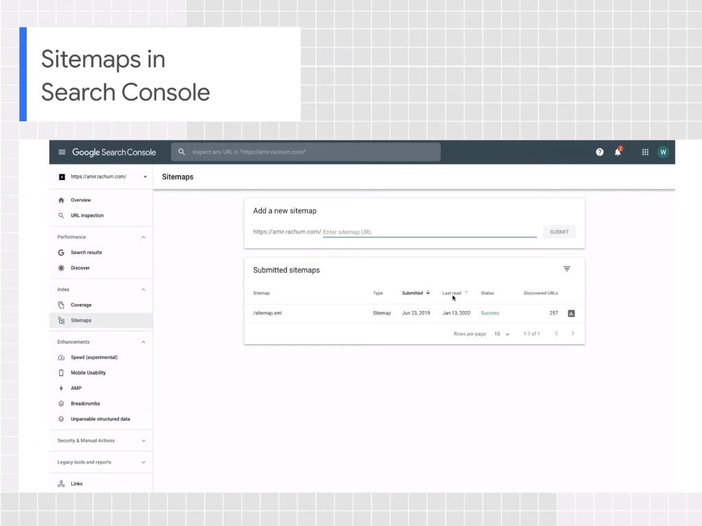 Usare il rapporto sitemap in Search Console