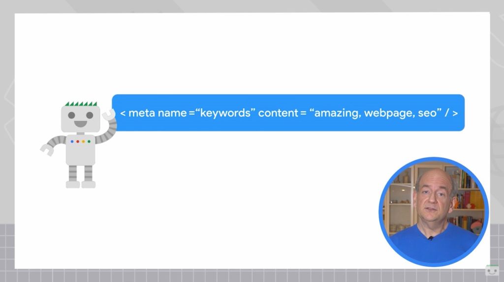 Come appare un meta tag keywords