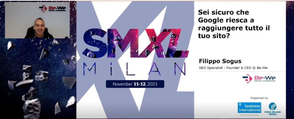 Una slide di Filippo Sogus a SMXL 21