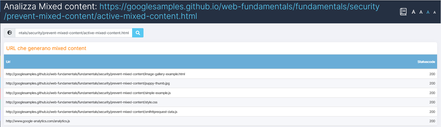 Analizza Mixed Content: verifica il protocollo HTTPS