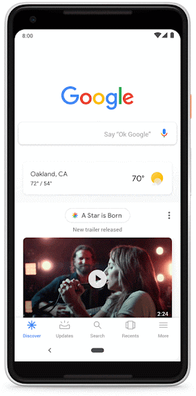 Come funziona Google Discover da mobile - https://webmasters.googleblog.com/