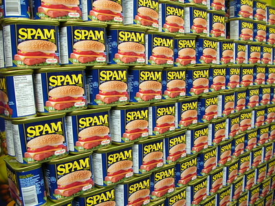 Wall of spam outside of the the Cannon Theatre during the first day of ticket sales for SPAMalot - immagine da https://www.flickr.com/photos/63056612@N00/155554663/