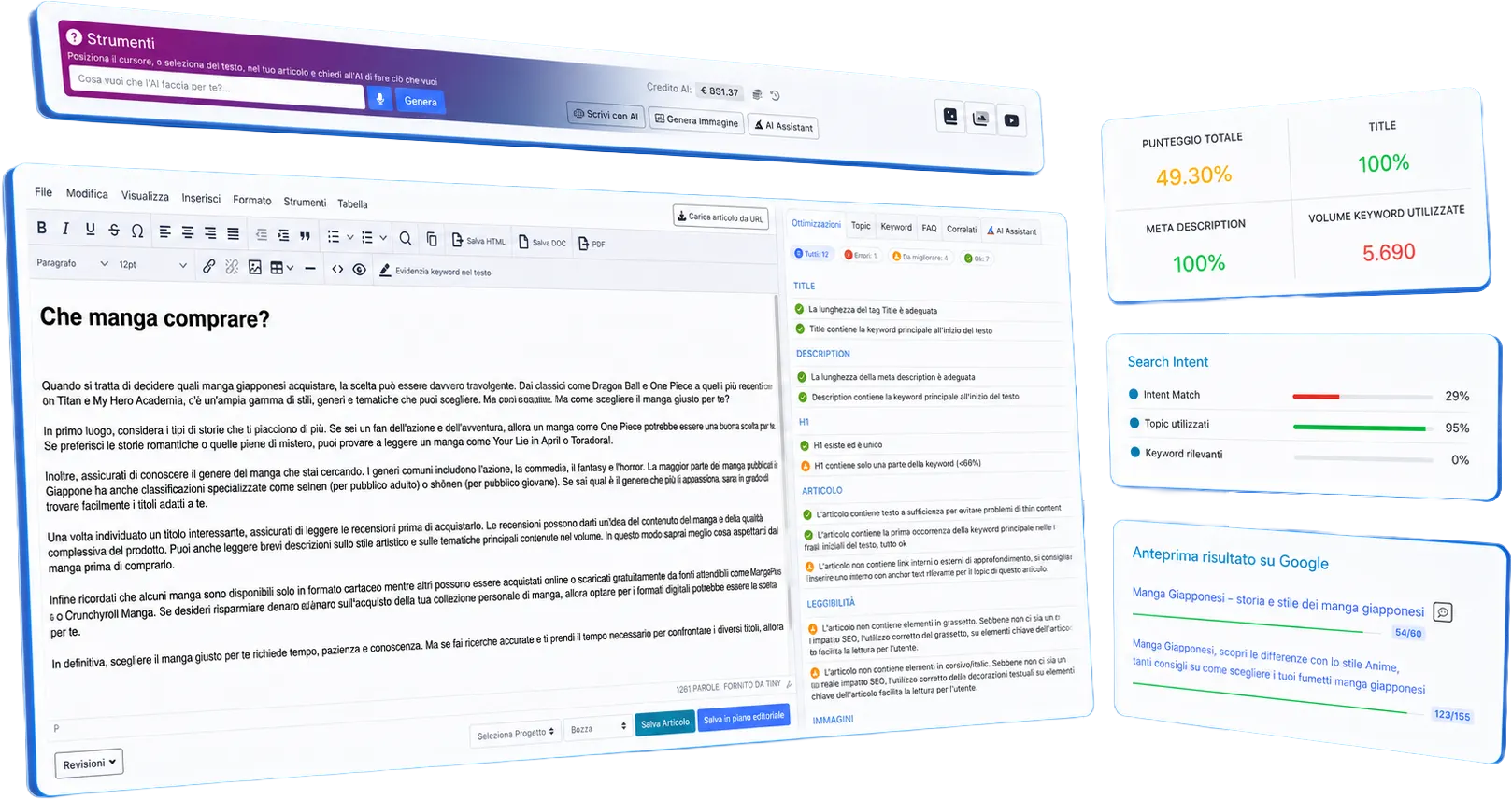 Assistente Editoriale con AI integrata in SEOZoom